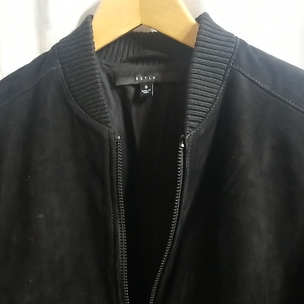 DSTLD Black Suede Bomber Jacket SZ. S